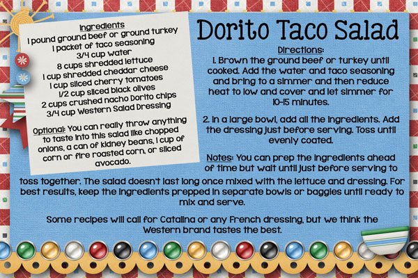 2025 August Recipe Card Challenge