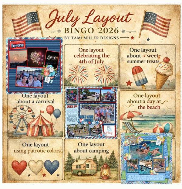 2026 July Layout Bingo Challenge-Bingo Card