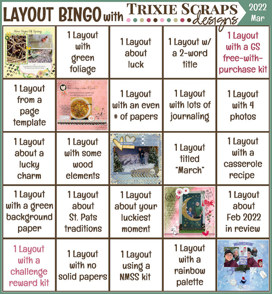 3/2022 Layout BINGO - Completed Card