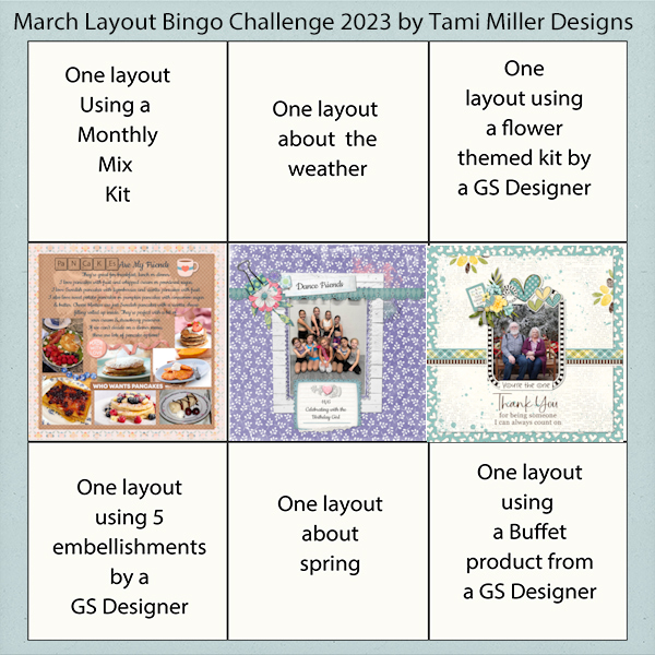 3/2023 Layout BINGO card