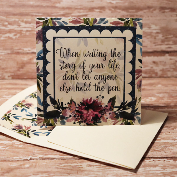 3d card with matching envies