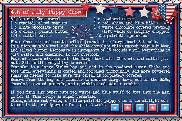 4th of July Puppy Chow
