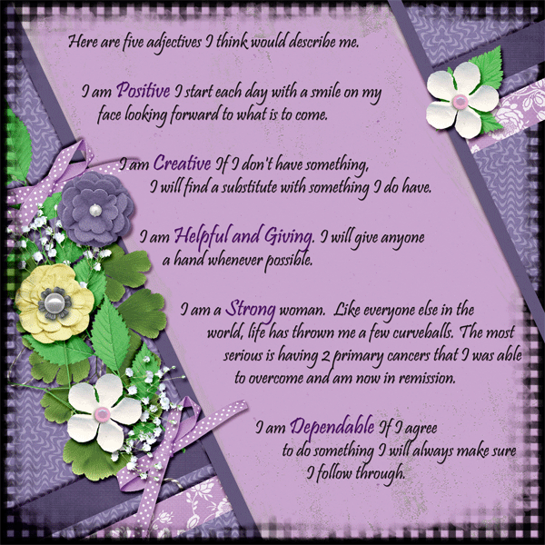 5 Adjectives about me