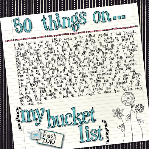 50 Things on my bucket list
