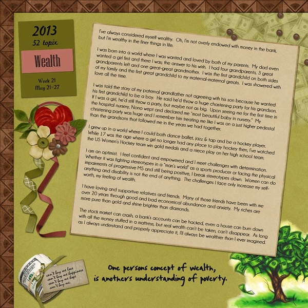 52 topix, Week 21 - Wealth