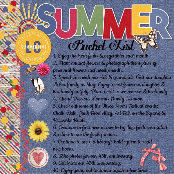 7/2021 Life Chronicled - Summer Bucket List