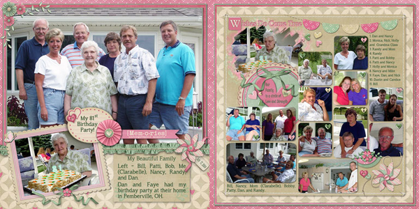 81st Birthday Memories 2 page layout