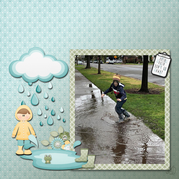A boy and a puddle