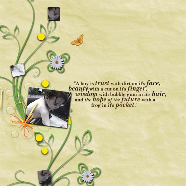 A boy is...