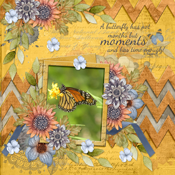 A butterfly lives not months by moments ...