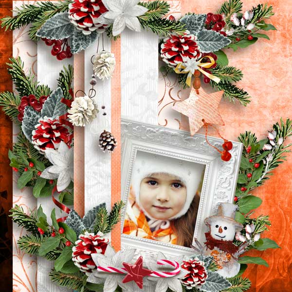 A winter in white and peps colors