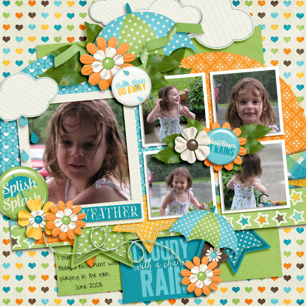 Abby playing in the Rain