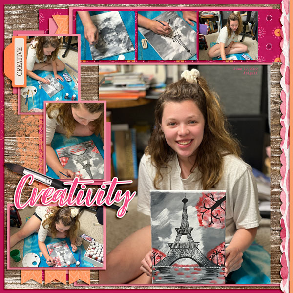 Abigail painting Eiffel Tower 6.12.22
