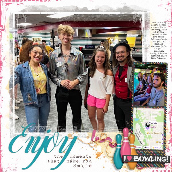 Abigail with Asbury Young Adults Bowling (80s) 6.19.2025