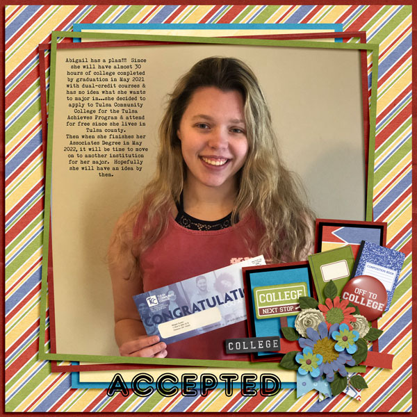 Abigail's College Acceptance 1.11.2021