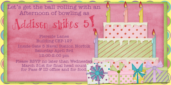 Addison's birthday invitation
