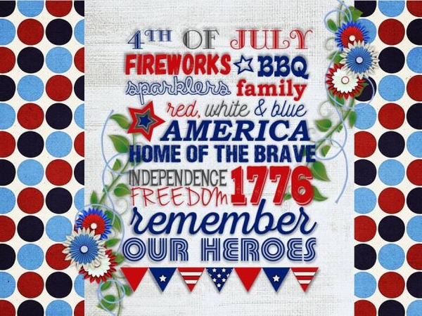 American Celebration - July 2016 Word Art Challenge