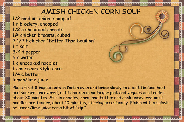 AMISH CHICKEN CORN SOUP