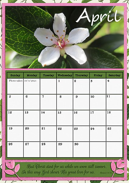 April 2026 Calendar Page