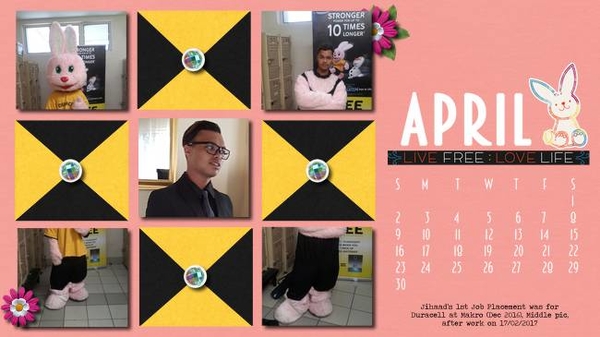 April Calendar: Jihaads 1st Job