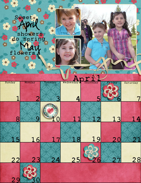 April Calendar Page