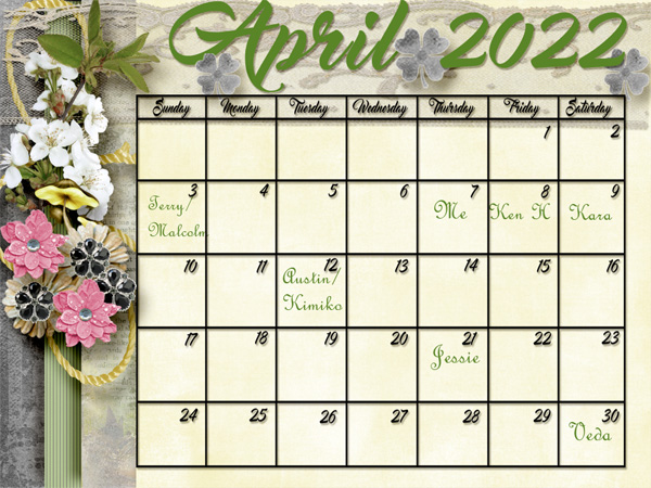 April Desk Calendar