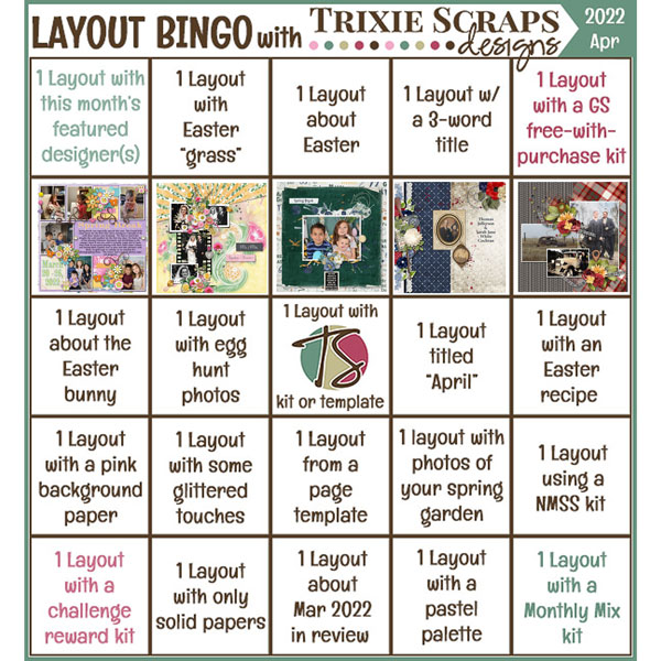 April Layout Bingo Card