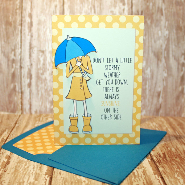 April Showers card with matching envie