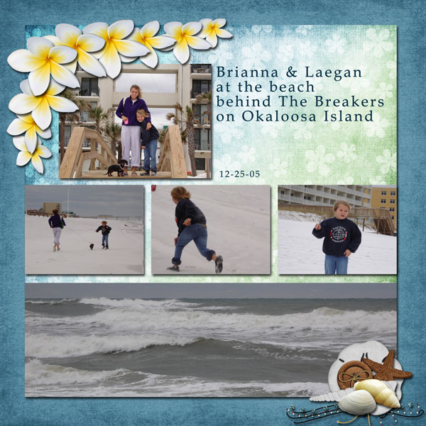 at  the beach
