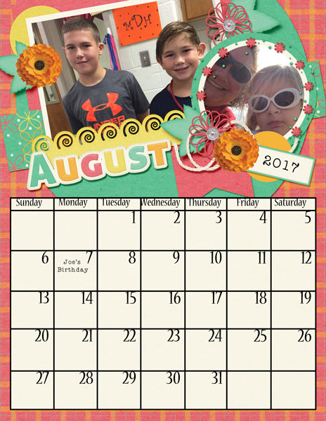 August 2017 Calendar