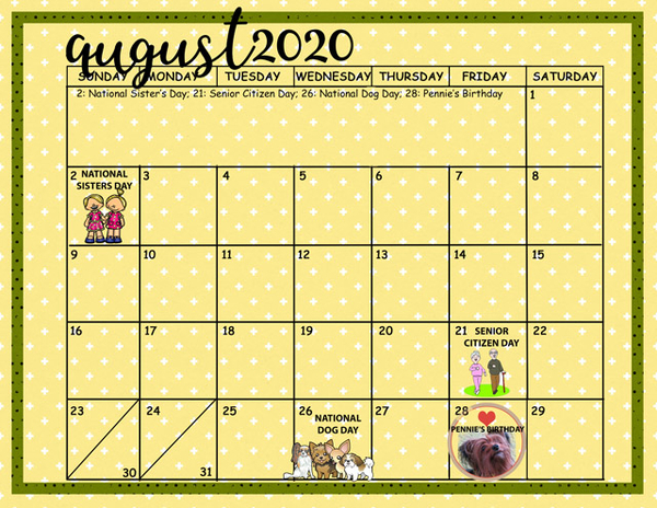 August 2020 Sum-Up Calendar