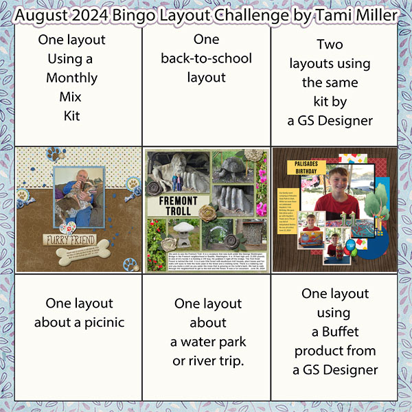 August Bingo Card
