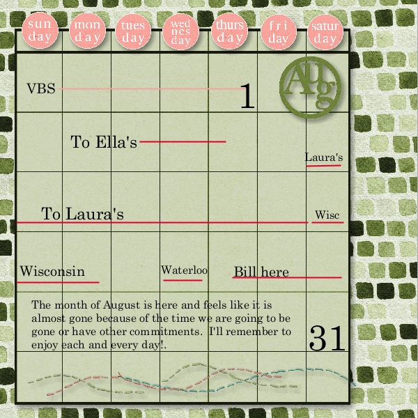 August calendar