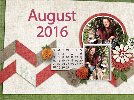August Desktop Calendar