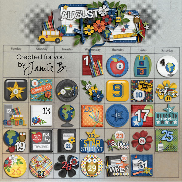 August Hybrid Calendar