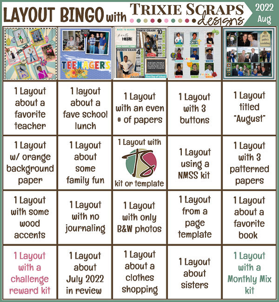 August Layout Bingo