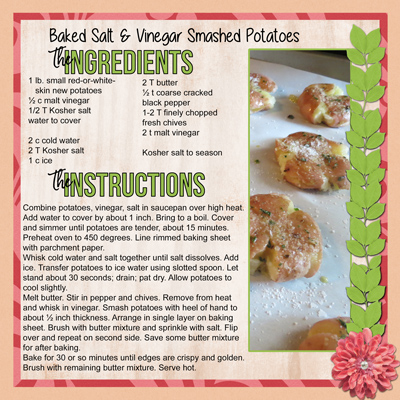 Baked Salt + Vinegar Smashed Potatoes