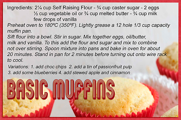 Basic Muffin Recipe Card