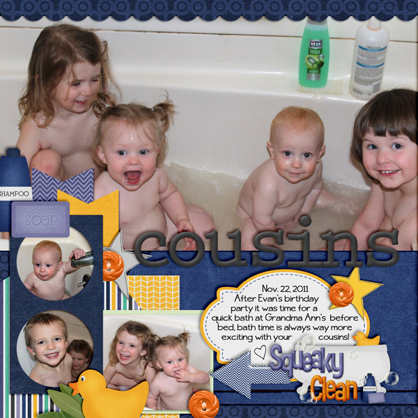 Bath time with cousins