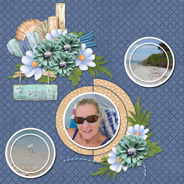 Beach Bliss-Scrapbookcrazy with Circle Of Life Temp Chal July