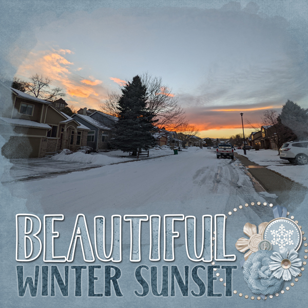Beautiful winter sunset