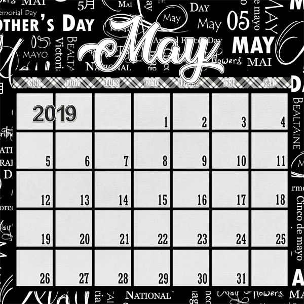 Becky's May 2019 Calendar