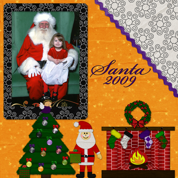 Bekah and Santa 2009