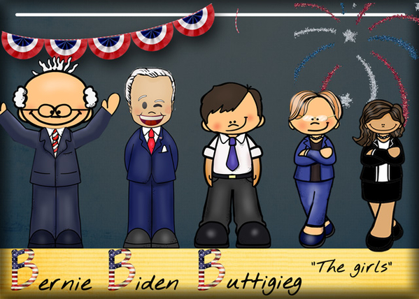 Bernie, Biden, Buttigieg and the Girls