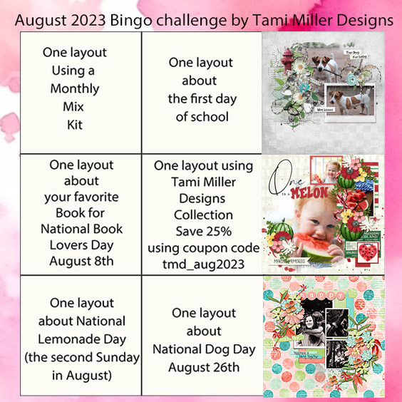 Bingo Card - August 2023