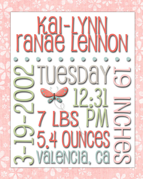 Birth announcement decoration