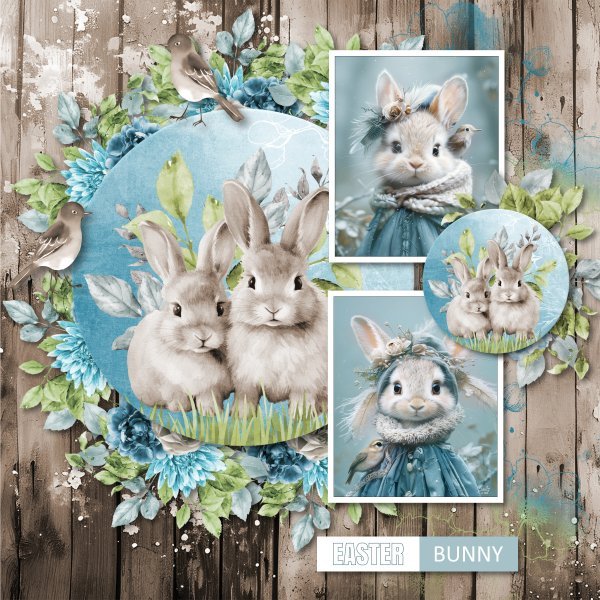 blue easter bunnies