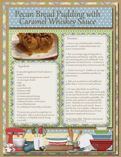 Bread Pudding Recipe Card