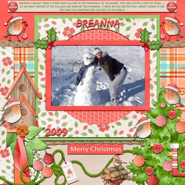 Breanna Building me a Snowman at College