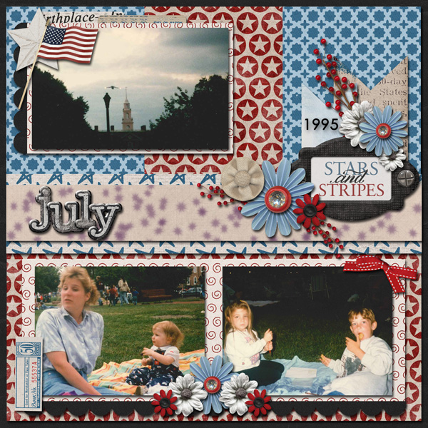 Brushes July Challange. Used kit Stars and Stripes by Word Art World + 